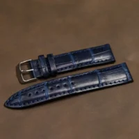 Ժամացույցի գոտի Տղամարդու 20մմ Classic Croco կապույտ