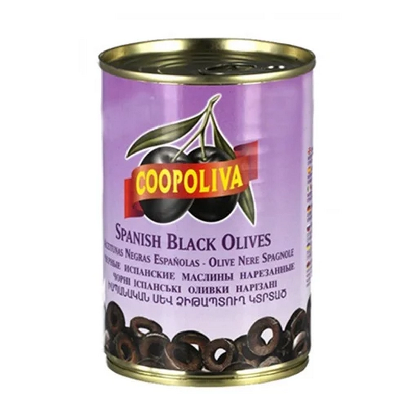 Ձիթապտուղ «Coopoliva» 184գր սև կտրտած