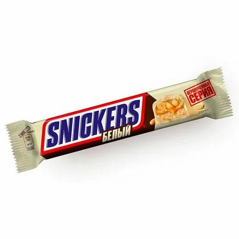 Շոկոլադե բատոն «Snickers» 95գր սպիտակ