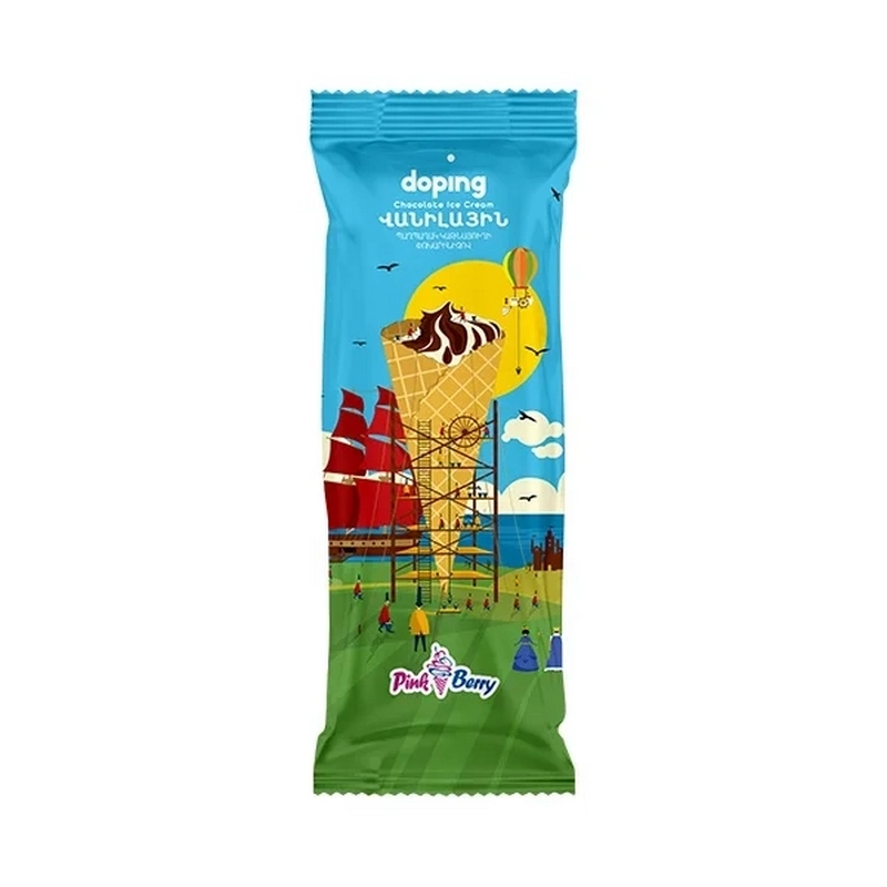 Պաղպաղակ «Pink Berry» 125գր Դոպինգ վանիլային