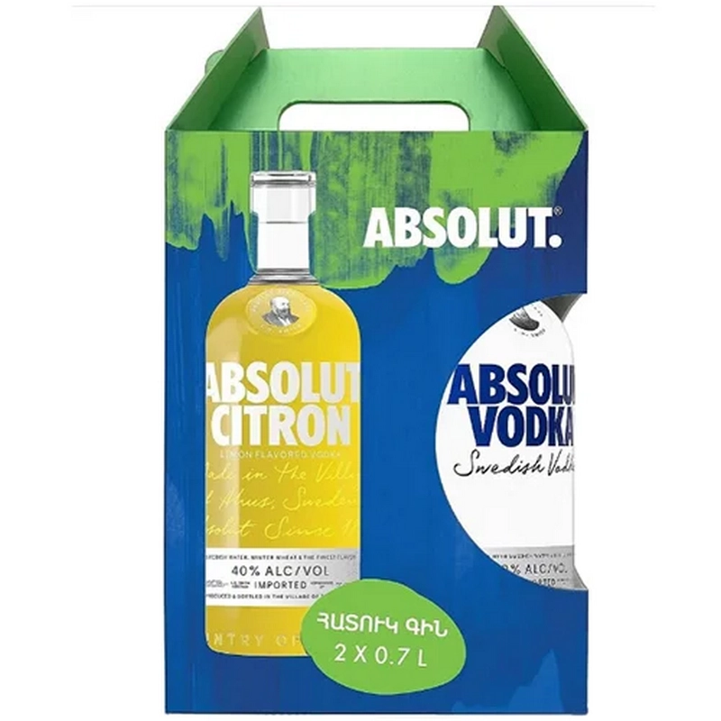 Օղու հավաքածու «Absolut» 2×0.7լ ցիտրուսային