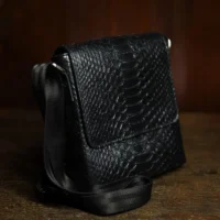Տղամարդու պայուսակ փականով Pitone Completo սև
