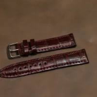 Ժամացույցի գոտի Տղամարդու 20մմ Classic Croco բորդո