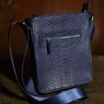 Տղամարդու պայուսակ առանց փականի Due Pezzi di Pitone կապույտ