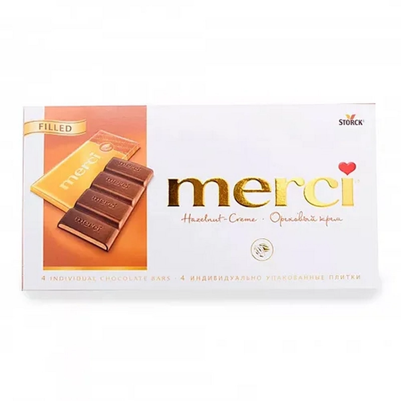 Շոկոլադե սալիկ «Merci» 100գր պնդուկ