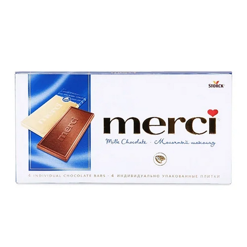 Շոկոլադե սալիկ «Merci» 100գր կաթնային