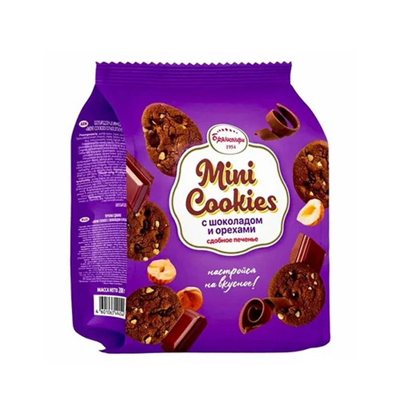 Թխվածքաբլիթ «Mini Cookies» 200գր շոկոլադ-պնդուկ