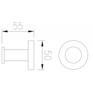 V5501-S Մեկ կեռիկ սրբիչի համար (մատ գոլդ) ViEiR (50/1 հատ)