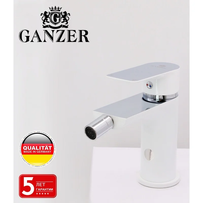 21051-F Ծորակ լվացարանի համար (սպիտակ+քրոմ) «GANZER» (10/1հատ)