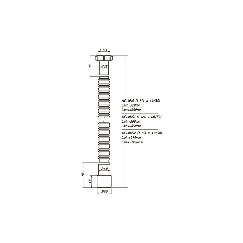 1015 Ճկուն խողովակ 1 1/4 x 40/50 ORIO (115/1 հատ)